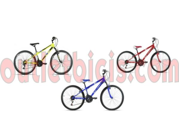 bicicleta 26" JL Wenti suspension roja-azul-amarilla Talla XS - Imagen 2