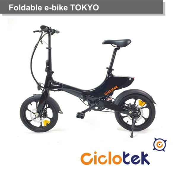 Bicicleta eléctrica plegable Tokyo Negra